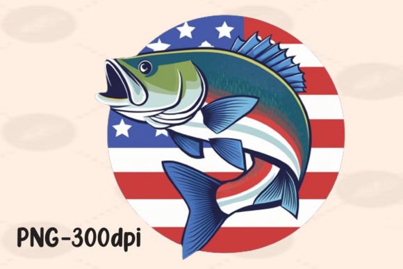 Bass Fish American Flag Fishing PNG: A Designer’s Practical Take