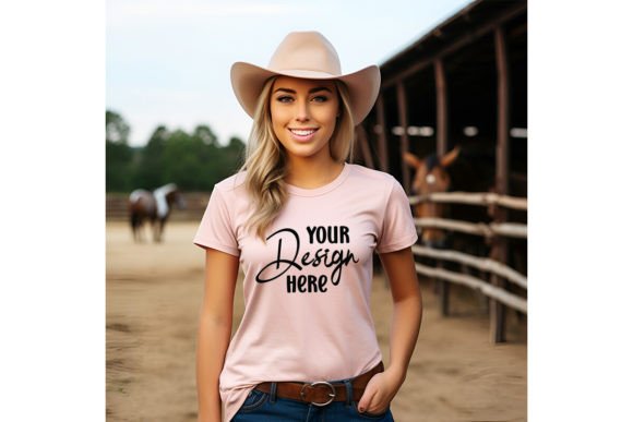 Bella 3001 T-Shirt Mockup Review: A Country Western Embroidery Design