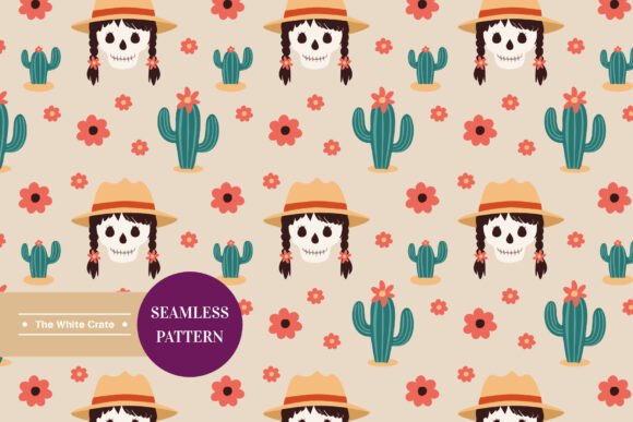Cowgirl Skull Ghost Seamless Pattern Review for Real Projects
