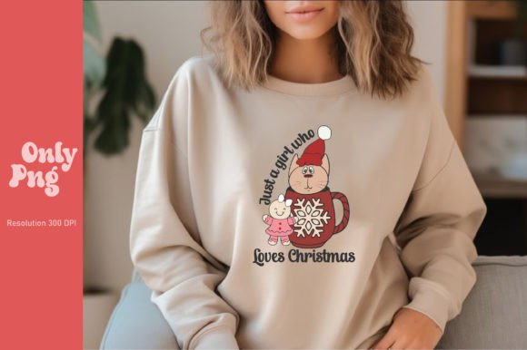 Just a Girl Who Loves Christmas PNG for Embroidery Projects