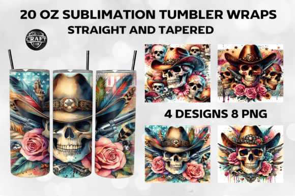 Western Skull Tumbler Wraps 20oz Skinny: A Bold Design for Real Projects